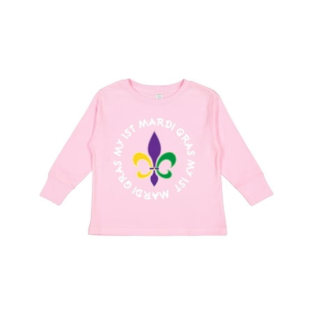 

Inktastic My 1st Mardi Gras Fleur De Lis Party Gift Toddler Boy or Toddler Girl Long Sleeve T-Shirt
