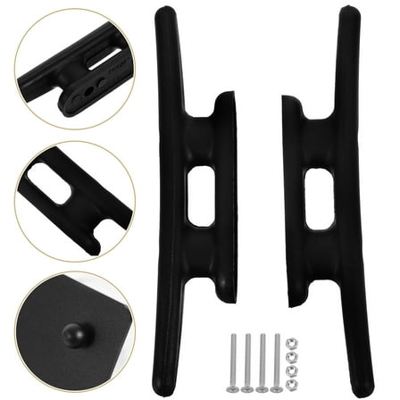 Worgeous 2 Pcs Dock Nylon Cleats Black High Impact Boat Cleats Marine Mooring Cleat