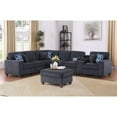 thumbnail image 6 of 8 - Piece Chenille Fabric Upholstered Sectional With Console & Ottoman-Black, 6 of 11