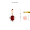 thumbnail image 4 of Angara Natural 1 ct Ruby Pendant Necklace in 14K Rose Gold for Women – July Birthstone Jewelry | Oval Ruby Pendant with Floral Diamond Halo, 4 of 9