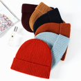 thumbnail image 2 of Gorro de melón, gorro de punto nuevo europeo y americano, gorro de color liso para otoño e invierno para hombre, gorro de lana estilo hip-hop para mujer, gorro de melón, lote de moda, 2 of 5