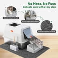thumbnail image 4 of Stainless Steel Cat Litter Box, 4-in-1 Cat Metal Litter Box Set, Extra Large Top Entry Litter Box Enclosed, with Litter Mat, Litter Scoop, Light Grey, 4 of 6