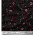 thumbnail image 1 of Soimoi Black Cotton Jersey Fabric Leaves & Berries Fruits Print Fabric by Yard 58 Inch Wide, 1 of 1