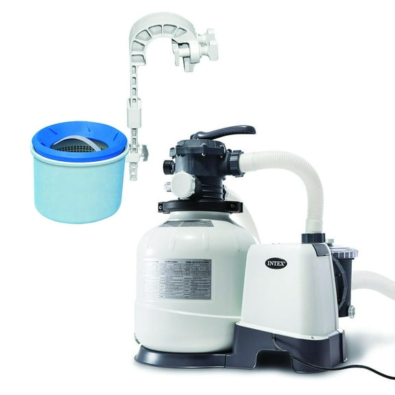 Intex Above Ground Pool Sand Filter Pump Bundled w/ Intex Automatic Skimmer