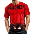 thumbnail image 2 of IAJDKMEK Men's Halloween Graphic Tee - Short Sleeve Crewneck Lightweight Breathable, Funny Print Summer Shirts for Men, Casual T-Shirts for Party,Red S, 2 of 7
