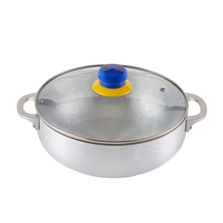 IMUSA 3.2Qt Colombia, Ecuador, Venezuela-Themed Aluminum Caldero with Glass Lid