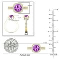 thumbnail image 3 of Dazzlingrock Collection 8mm Round Amethyst & White Diamond with Princess Halo Style Engagement Ring for Women (0.75 ctw, Color I-J, Clarity I2-I3) in 10K Yellow Gold, Size 7, 3 of 4