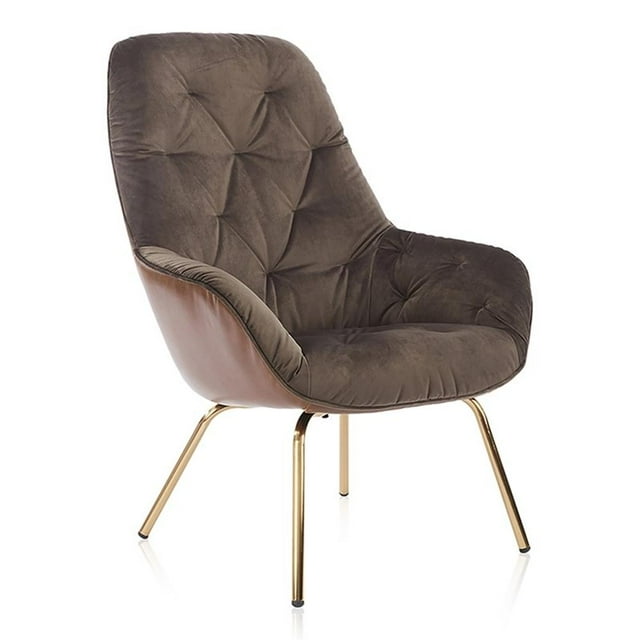 Furniture of America Farde Fauteuil d'Appoint Moderne en Tissu Capitonné Brun