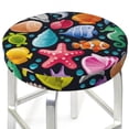 thumbnail image 3 of Bingfone12 Inch Padded Round Bar Stool Cover Cushion With Elastic Fabric Round Chair Seat - Underwater Diving Animals, 3 of 7