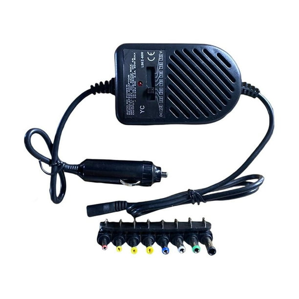 80W DC Chargeur de Voiture Ordinateur Portable Adaptateur Réglable LED  Alimentation Automatique 8 Fiches Détachables Chargeur d'Ordinateur 