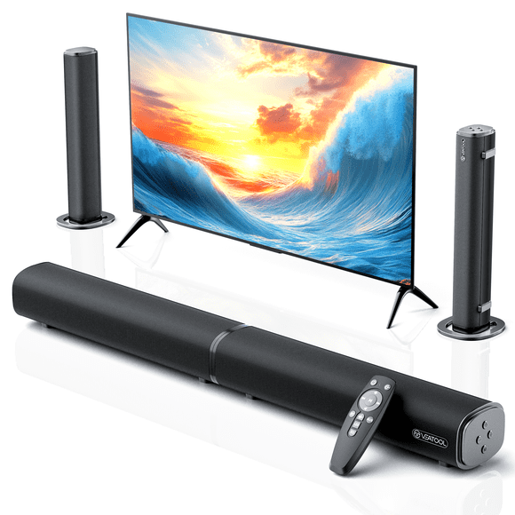 VEAT00L Barra de 2.2ch, 100W 3D Surround con Graves Potentes, con USB/Optical/AUX, Diseño Split
