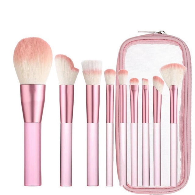 9 piece Makeup Brush Set, Including Powder Brushes, A Foundation Concealer, Brushes, Eyeshadow,