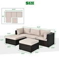 thumbnail image 6 of Gymax 5PCS Rattan Patio Conversation Set Outdoor Furniture Set w/ Ottoman Cushion, 6 of 10