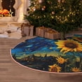 thumbnail image 6 of Kdxio Vintage Starry Sky Sunflower Print Christmas Tree Skirt Christmas Xmas Tree Skirts Mat for New Year Holiday Christmas Party Decorations-48", 6 of 7
