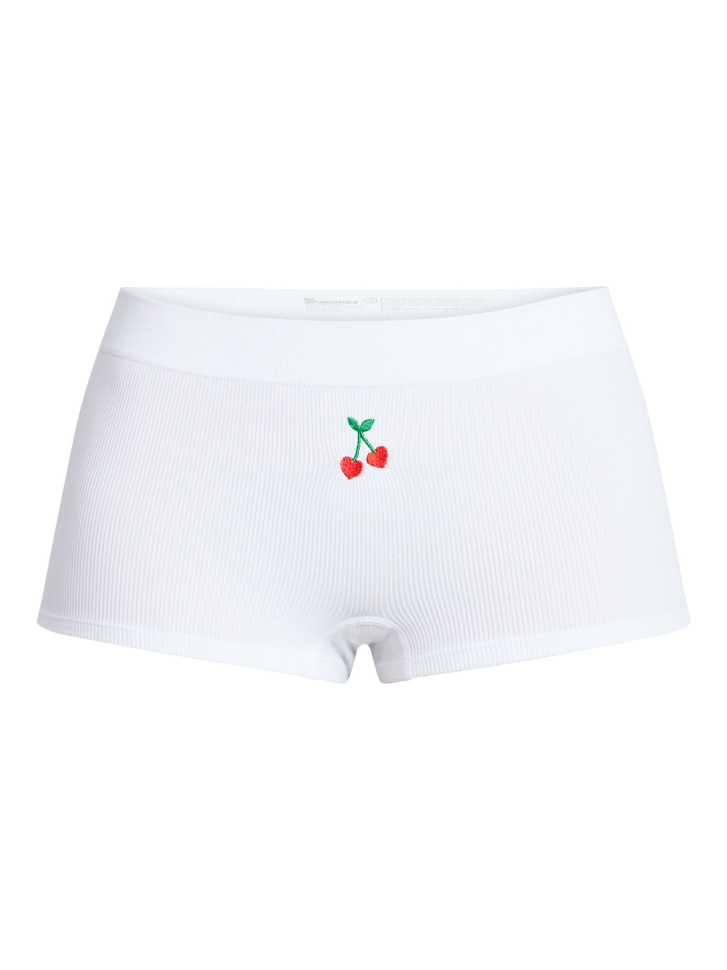 No Boundaries Seamless Ribbed Boyshort Panties, 3-Pack, Women's, Sizes XS-XXXL