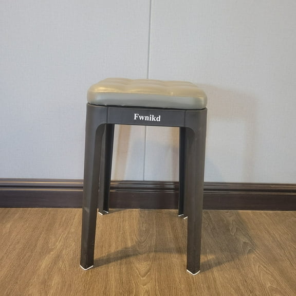 Fwnikd Stools Durable PU leather surface, sturdy plastic frame, compact and comfortable