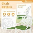 thumbnail image 2 of W WARMHOL 5-Piece Outdoor Patio Dining Set, All-Weather Cast Aluminum Patio Furniture Set for Backyard Garden Deck with 4 Chairs, 4 Cushions and 38.5” Round Table, 2.2" Umbrella Hole, White, 2 of 7