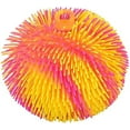 thumbnail image 4 of 1 YELLOW AND PINK Striped Multi-Color Tie Dye Swirl Jumbo 8" Puffer Ball - Sensory Therapy Fidget Stress Balls - OT Autism SPD, 4 of 4