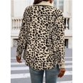 thumbnail image 5 of Women' Corduroy Leopard Jacket Button Down Long Sleeve Blouses Fall Jacket Casual Coat Apricot Color XL, 5 of 6
