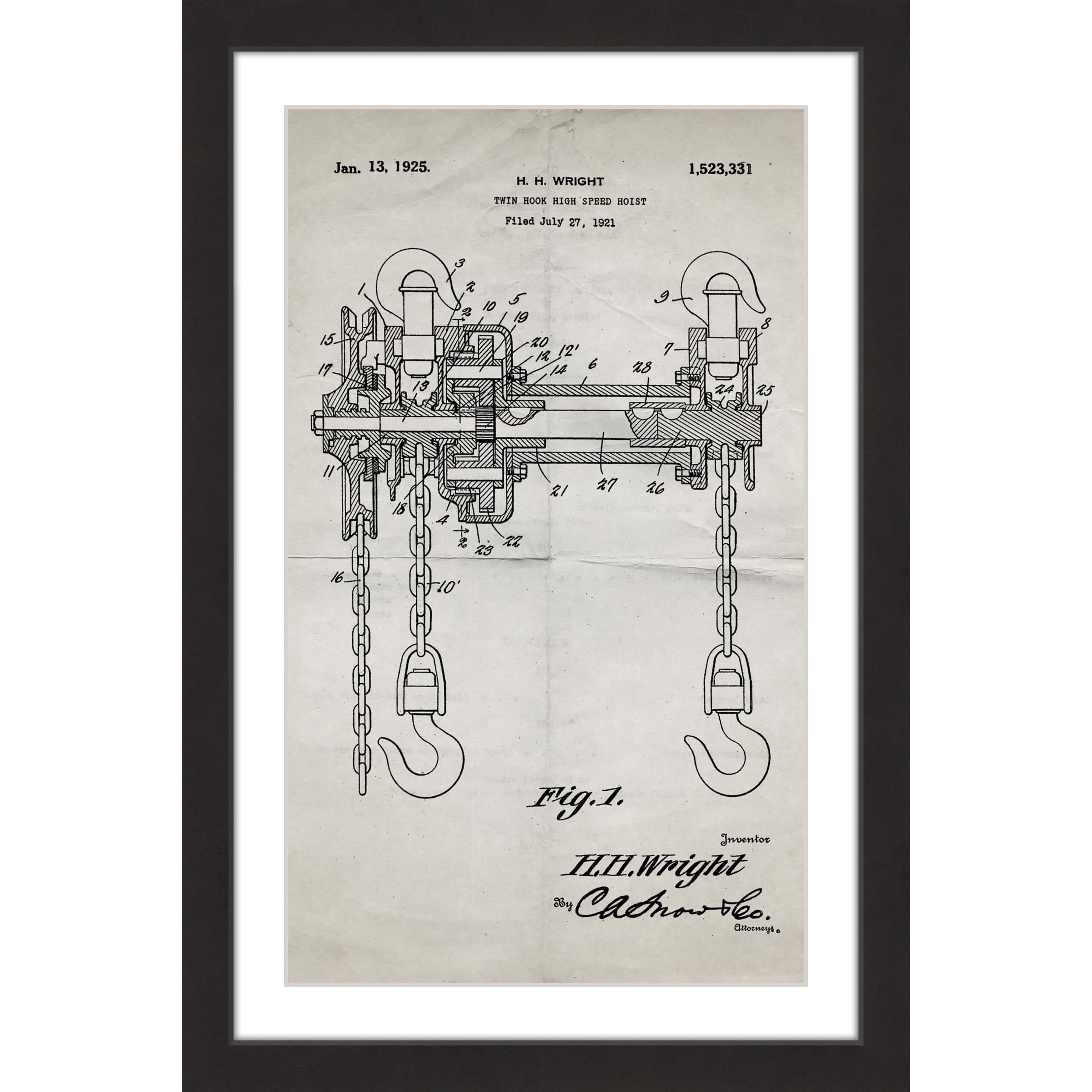 "Hoist 1921 Old Paper" Framed Painting Print