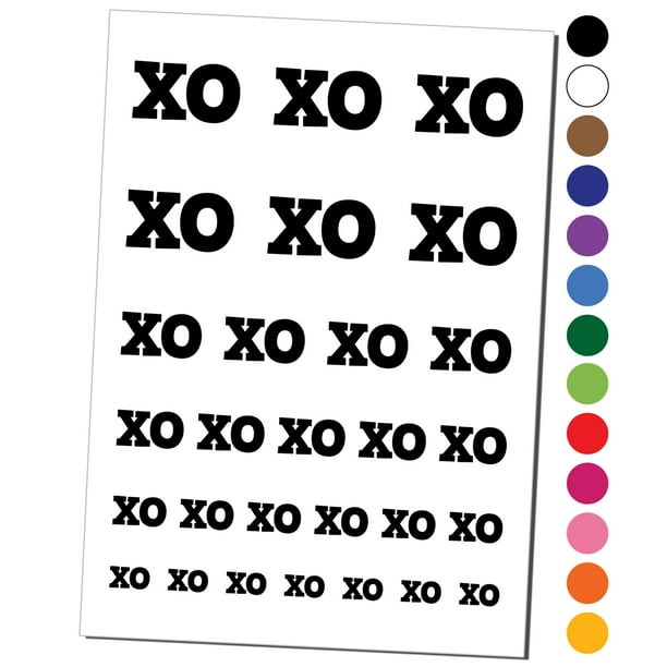 XO Hugs Kisses Water Resistant Temporary Tattoo Set Fake Body Art