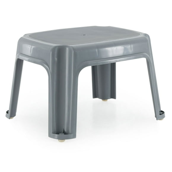 Gracious Living Tabouret Portable en Plastique de 9,5 Pouces pour Maison et Cuisine, Gris
