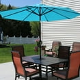 thumbnail image 4 of Sunnydaze 96" Turquoise Solid Octagon Market Umbrella with Push-Button Tilt, 4 of 13