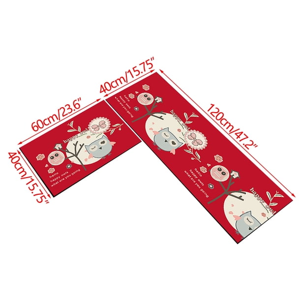Alfombras de Cocina para el Piso, 40x60 + 40x120cm Conjunto de Alfombras de Piso de Agua Y Aceite Absorbentes para el Hogar, Fibra de Poliéster Antideslizante para la Lavandería de Cocina Y Alfombras