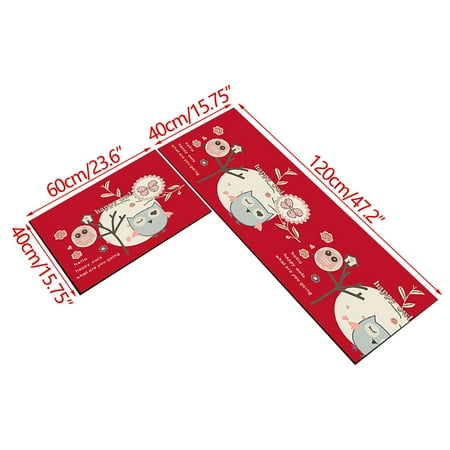 

PRINxy 40X60+40X120cm Set Of Kitchen Floor Mats Water And Oil Absorbing Household Floor Mat Carpet D