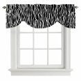 thumbnail image 2 of Black Stripe Tie Up Valances Curtain, Adjustable Kitchen Retro Abstract Art Geometric Black Stripe Waves Valances for Windows Decor, Rod Pocket Short Curtains Set for Bedroom/Bathroom, 54"x18", 2 of 9