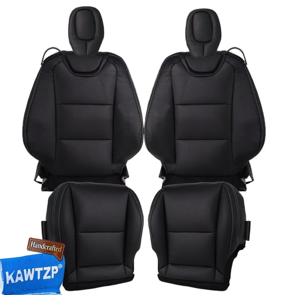Replacement Leather Seat Cover Fits For Chevy Camaro Front Black 2010-2015
