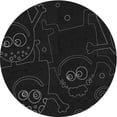 thumbnail image 1 of Ahgly Company Indoor Round Patterned Night Black Area Rugs, 4' Round, 1 of 1