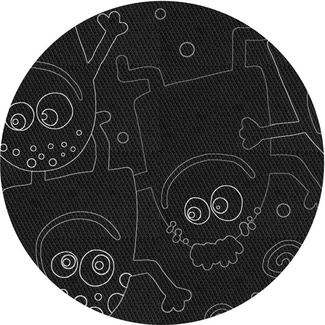 Ahgly Company Tapis Rond Lavable en Machine Intérieur Transitionnel Noir Nuit, 3 Pieds Rond