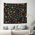 thumbnail image 3 of Tapestry Wall Hanging Doodle Colorful Paw Print Tapestries Home Decor for Bedroom Aesthetic 60 X90 IN, 3 of 3