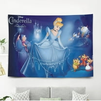YOUJIANGYUN Cinderella Princess-Theme Anti-pilling Tapestry Gift Wall Hanging Backdrop for Room Bedroom Girls Fans Background Banner Party Birthday Supplies Decor