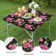 thumbnail image 4 of Square Tablecloth with Elastic Edges 34 * 34 Inch Waterproof Pioneer Colorful Floral Table Cover Washable Indoor and Outdoor for Party Kitchen Dinner Banquet Patio Picnic, 4 of 6