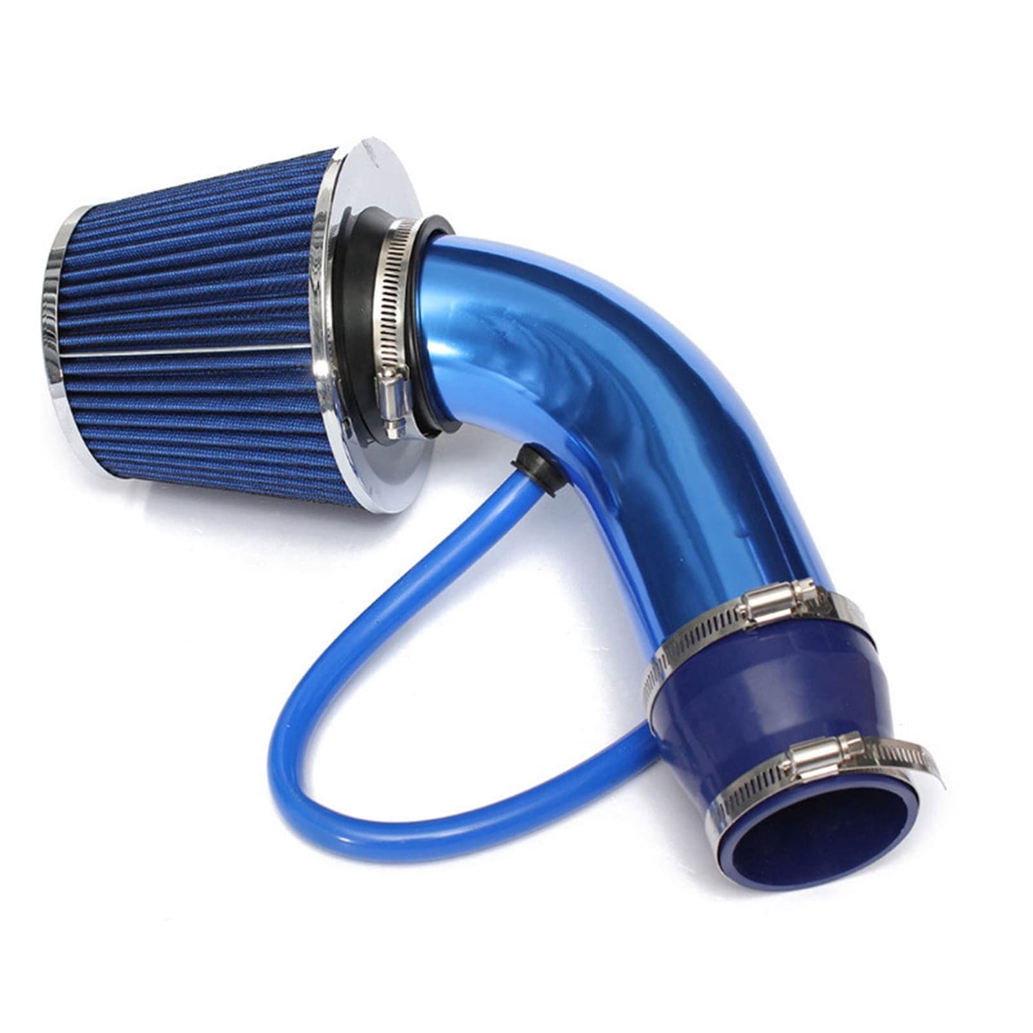 3 Inch Universal Cold Air Intake Kit - Aluminum Induction Flow Hose with Air Filter (Blue) - High Performance, Easy Installation, Fits Most Vehicles