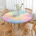 thumbnail image 3 of Dreamy Pastel Sky Round Fitted Tablecloth with Elastic Edge,Dining Table Cover Waterproof,Outdoor Round Tablecloth for Camping,Dining,Indoor and Outdoor, 3 of 7