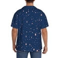 thumbnail image 3 of Lsque star night sky Print Men's Cuban Collar Short Sleeve Shirt Summer Beachwear Casual Button Down Fashionable Vacation Leisure Shirt-X-Large, 3 of 5