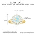 thumbnail image 5 of Real Ethiopian Opal Engagement Ring with Diamond Halo - Classic Round Opal Ring - 8 mm - AAA Quality, 14K Yellow Gold, US 3.50, 5 of 10
