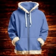 thumbnail image 6 of qucoqpe Men's Christmas Colorblock Jacket, Fleece-Lined Winter Full Zip Coat, Warm Fashion Hooded Flannel Coats Outerwear, 6 of 7