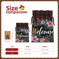 thumbnail image 3 of Rocae Floral Welcome Sign Print Christmas Drawstring Linen Gift Bag with Drawstrings Treat Bag Goody Present Bags for Christmas Party Favor, 3 of 8