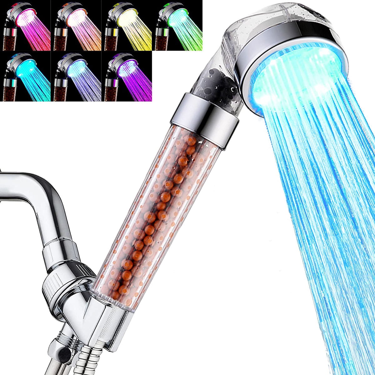 IMMEKEY Shower Head LED Color Changing 7 Colors, Filter Water Saving