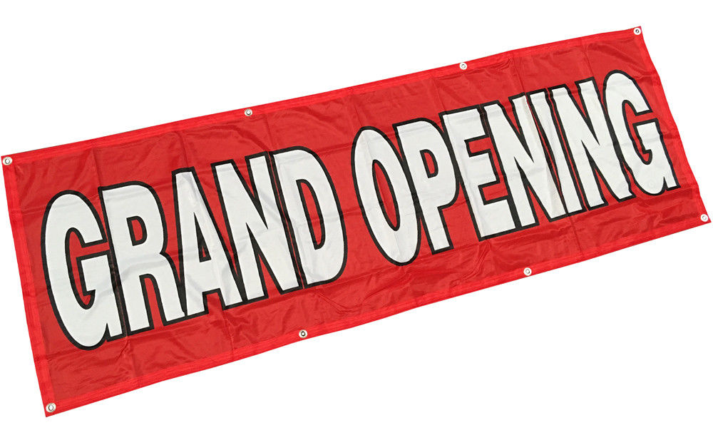GHP 2'x6' Grand Opening 4 Row Stitching Reinforced Edges Fabric Banner