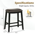thumbnail image 2 of Gymax 4PCS 26'' Upholstered Counter Height Bar Stool PVC Leather Saddle Stool Brown + Black, 2 of 10