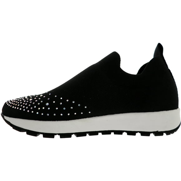 Women's Peacock Comfortable Sneakers with sparkling rhinestone detailing - Black - 41