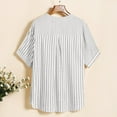 thumbnail image 6 of SNKSDGM Casual Easter Shirts for Women Womens Shirts Casual Summer Women's Fashion Casual Material New Striped Splicing Short Sleeved Shirt Color Shirt Spring Tops for Women 2025 Long Sleeve, 6 of 6