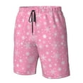 thumbnail image 4 of Logiee Snowflake pink backgrounds Print Mens Swim Trunks Quick Dry Board Shorts,Breathable Hawaii Beach Shorts Swimwear Bathing Suits-Small, 4 of 6
