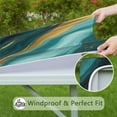 thumbnail image 6 of Teal Gold Marble Pattern Square Fitted Tablecloth with Elastic Edge,Square Table Cover,Washable Elastic Table Cover for Home Kitchen Party Decor 36"x36", 6 of 6