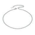 thumbnail image 1 of Pulsera de tobillo Silvora Tobillera de plata esterlina para mujeres y niñas con cuentas planas, 1 of 7